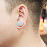 316SS Heart Double Flared Plugs Shell Ear Gauges