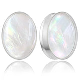 Stainless Steel Double Flared Shell Ear Gauges Pair
