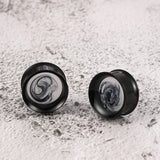 2 PCS Stainless Steel Ear Expander Plugs Piercing Double Flared Tunnel Gauges