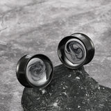 2 PCS Stainless Steel Ear Expander Plugs Piercing Double Flared Tunnel Gauges