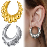 2 PCS Wedding Saddle Ear Gauges Stretcher Stainless Steel Tunnels Plugs