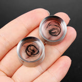 Giga 2 PCS Stainless Steel Ear Plugs Ink-Painting Double Flared Tunnel Gauges