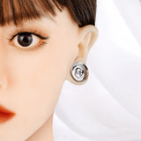 Giga 2 PCS Stainless Steel Ear Plugs Ink-Painting Double Flared Tunnel Gauges
