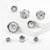 Giga 2 PCS Stainless Steel Ear Plugs Ink-Painting Double Flared Tunnel Gauges