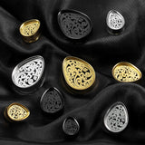 Stainless Steel Water Drop Ear Plugs Teardrop Gauge Body Piercing