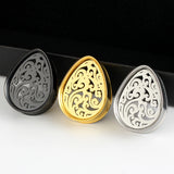 Stainless Steel Water Drop Ear Plugs Teardrop Gauge Body Piercing