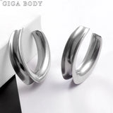 2PCS 316 Stainless Steel Saddle Tunnels Plugs Piercing Stretchers