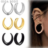 2PCS 316 Stainless Steel Saddle Tunnels Plugs Piercing Stretchers