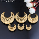 Giga 2PCS Saddle Ear Tunnels Plugs Expander Studs Body Jewelry Earrings