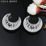 Giga 2PCS Saddle Ear Tunnels Plugs Expander Studs Body Jewelry Earrings