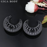 Giga 2PCS Saddle Ear Tunnels Plugs Expander Studs Body Jewelry Earrings