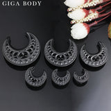 Giga 2PCS Saddle Ear Tunnels Plugs Expander Studs Body Jewelry Earrings