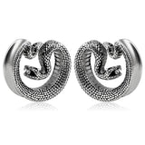 2PCS Stainless Steel Sanke Saddle Ear Plugs Gauge Stretched Earlobe Tunnel