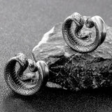 2PCS Stainless Steel Sanke Saddle Ear Plugs Gauge Stretched Earlobe Tunnel