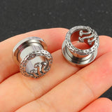 Stainless Steel Ear Plugs Gauges Magic Mushroom Tunnels 6mm-16mm