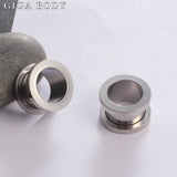 2pcs 2-30mm Stainless Steel Ear Tunnels Plugs Gold/Black Expander Stretcher