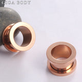 2pcs 2-30mm Stainless Steel Ear Tunnels Plugs Gold/Black Expander Stretcher