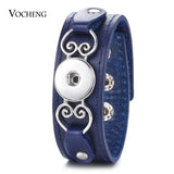 Ginger Snap Leather Bangle w/ 18mm Snap Button Charms