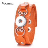 Ginger Snap Leather Bangle w/ 18mm Snap Button Charms
