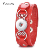 Ginger Snap Leather Bangle w/ 18mm Snap Button Charms