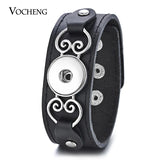 Ginger Snap Leather Bangle w/ 18mm Snap Button Charms