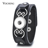 Ginger Snap Leather Bangle w/ 18mm Snap Button Charms