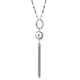 Ginger Snaps Buttons Charms Pendant Necklace for 18mm Snap Button DIY Tassel