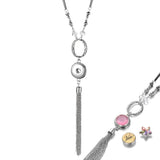 Ginger Snaps Buttons Charms Pendant Necklace for 18mm Snap Button DIY Tassel