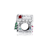 Red Enamel Gingerbread House Charm 925 Silver Jewelry