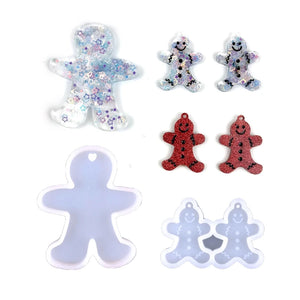 Gingerbread Man Earrings Silicone Mold for DIY Crafts