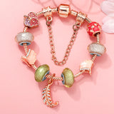 Ginkgo Biloba Leaves & Feather Charm Beads with Pendants for DIY Bracelet