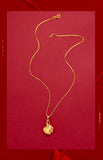 Ginkgo Leaf Necklace Pendant for Women Pure 999 Yellow 18K Leaf Fine Jewelry