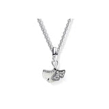 Ginkgo Leaf PAN Signature Logo 925 Sterling Silver Necklace For Women