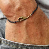 Giraffe Bracelet Friendship Charm Brown Waxed Cotton