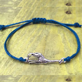 Giraffe Bracelet Friendship Charm Brown Waxed Cotton