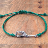 Giraffe Bracelet Friendship Charm Brown Waxed Cotton