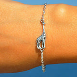 Giraffe Bracelet Friendship Charm Brown Waxed Cotton