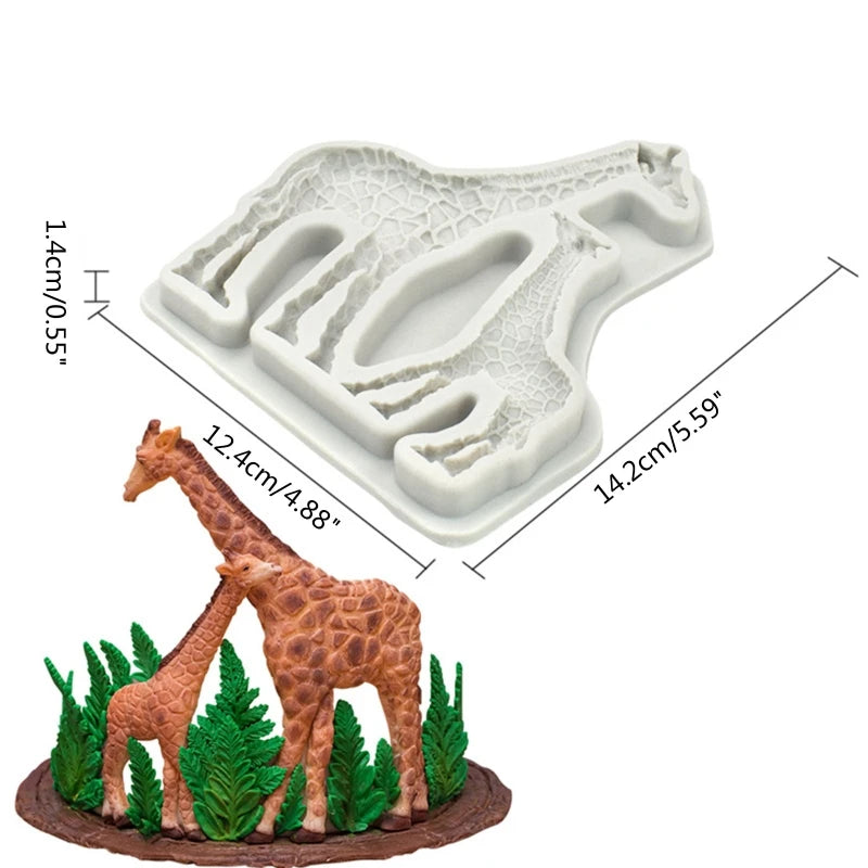Giraffe Lion Elephant Silicone Cake Decorating Tools Fondant Mold