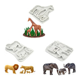 Giraffe Lion Elephant Silicone Cake Decorating Tools Fondant Mold
