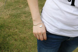 925 Sterling Silver Bracelet Smooth Pea Pendant Solid Silver Open Bracelet
