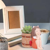 Girl Barrel Concrete Silicone Pot Mold Succulent Flowerpot DIY Home Garden