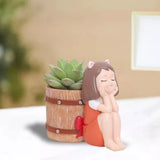 Girl Barrel Concrete Silicone Pot Mold DIY Home Garden
