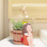 Girl Barrel Concrete Silicone Pot Mold Succulent Flowerpot DIY Home Garden