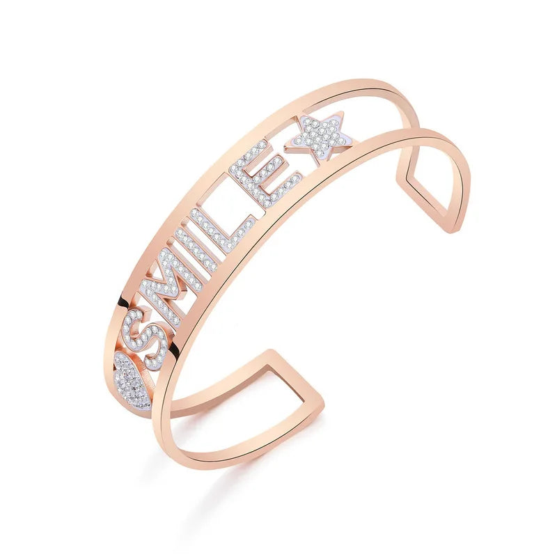 Stainless Steel Big C Shape Open Bracelet for Women