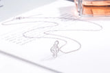 Musical Notes Pendant Necklace 925 Sterling Silver Clavicle Chain