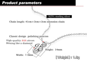 Musical Notes Pendant Necklace 925 Sterling Silver Clavicle Chain