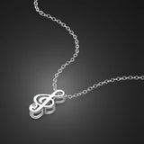 Musical Notes Pendant Necklace 925 Sterling Silver Clavicle Chain