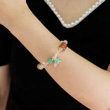 Crystal Fish Tail Red Yellow Stone Lucky Bracelets for Women