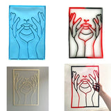 Girl Face Tray Silicone Mold Woman Holding Cheek Home Decorative Board Ornament