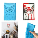 Girl Face Tray Silicone Mold Woman Holding Cheek Home Decorative Board Ornament